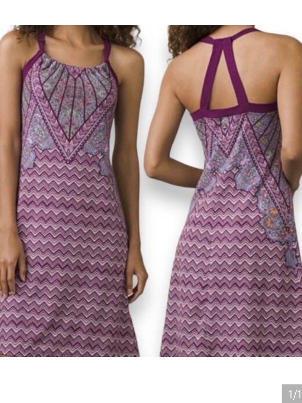 Prana Quinn purple mini dress SM